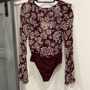 Floral sheer bodysuit